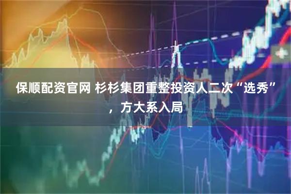 保顺配资官网 杉杉集团重整投资人二次“选秀”，方大系入局