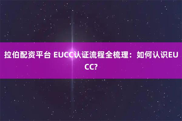 拉伯配资平台 EUCC认证流程全梳理：如何认识EUCC?