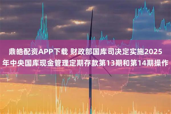 鼎皓配资APP下载 财政部国库司决定实施2025年中央国库现金管理定期存款第13期和第14期操作